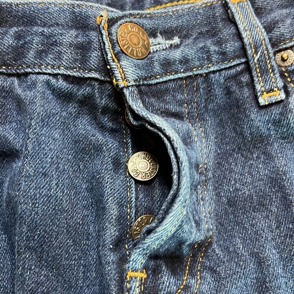 Vintage Hollister Slim Fit Blue Denim Jeans 32 32 Button Fly - Picture 4 of 11